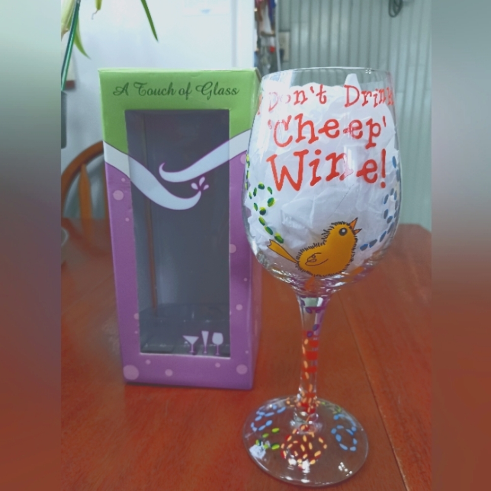 Painted Wine Glass
